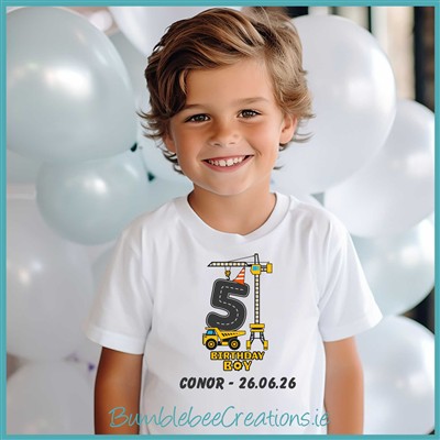 Construction Number Tshirt for Kids